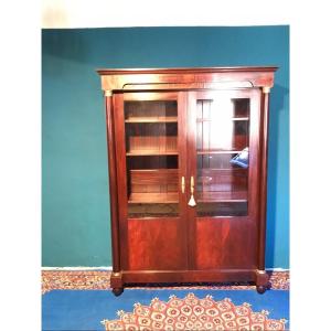 Empire Style Bookcase, In Flamed Mahogany Period, 1900