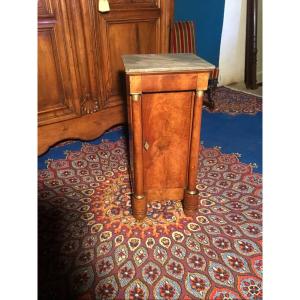 Empire Bedside In Solid Walnut From The 19th Century 