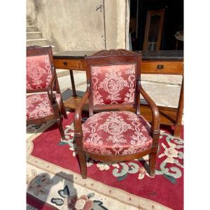 Armchair, Empire Mahogany, 19th Century.