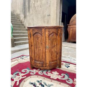 Small Louis XIV Corner Cabinet. Curved D 17th Century Period