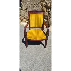 Fauteuil Empire  ,en Acajou Et d'époque XIXé 