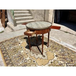 Louis XVI Mahogany Hot Water Bottle Table From The 19th Century.