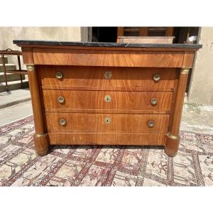 Empire Walnut Chest Of Drawers, Circa 1900.