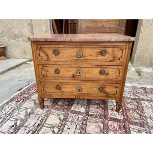 Commode Louis XVI en noyer massif d époque XVIIIEM siècle 