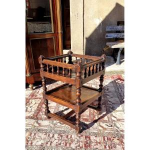 Living Room Furniture, Walnut Newspaper Rack, 19th Century