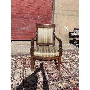 Empire Armchair, In Mahogany, From The 19th Century 