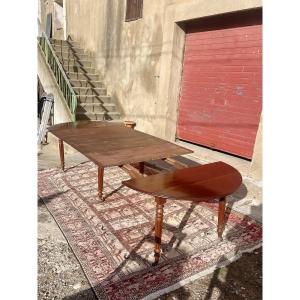 Table de salle à manger, six pieds, restauration, en acajou d’époque XIXÉ siècle 