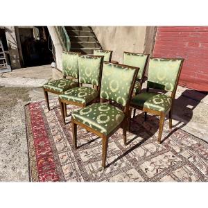 Set Of Six Period Mahogany Empire Chairs, Circa 1900