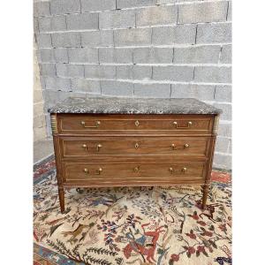 Louis XVI Style Chest Of Drawers, In Mahogany, 18th Century 