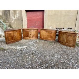 Suite de 4 encoignures , directoires en noyers d’époque XVIIIIem siècle 