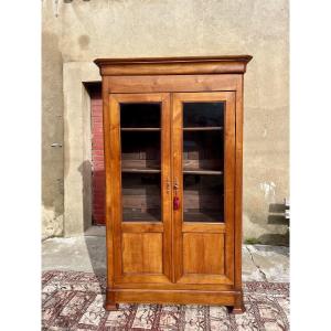 Bibliothèque,,, Louis, Philippe, en, Mérisier, d’époque XIXem siècle 