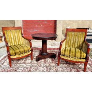 Gueridon Empire en bois fruitier d'epoque XIXé