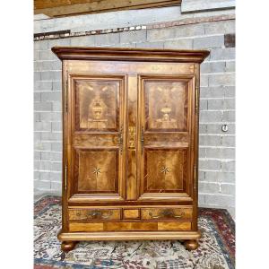 Armoire,,,,,, Louis XVI, en marqueterie est de la France XIXe siècle
