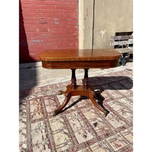 Mahogany Game Table, Period Wallet, Restoration 19th Century