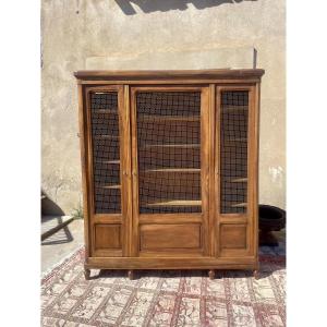 Bookcase,,,, Louis, XVI, Walnut Grill, 19th Century