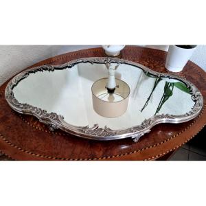 Large Louis XV Centerpiece In Solid Silver, 19th Century