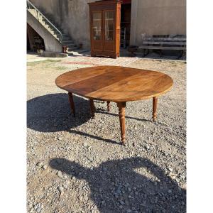 Table de salle à manger, 6 pieds en noyer Louis-Philippe d’époque XIXe siècle