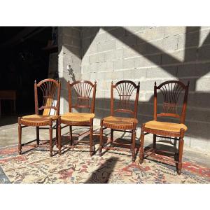Suite Of Four 18th Century Walnut Directoire Chairs