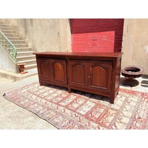 Louis XV Sideboard, Made Of Oak, With Four Doors, Dating From The 18th Century
