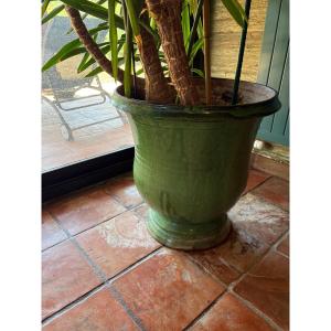 Planters From Anduze, Made Of Green-glazed Terracotta, Circa 1960