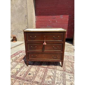Commode Secrétaire, Louis XVI, en acajou d’époque XVIIIe siècle