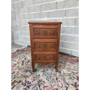 Louis XVI-style Chest Of Drawers, Made Of Oak, Dating From The 19th Century