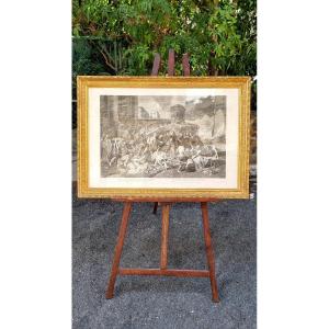 Gravure ancienne d'après Jean Jouvenet par Louis Desplaces, début XVIIIe 