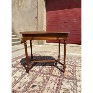 Walnut Desk And Writing Set, Napoleon Style, 19th Century