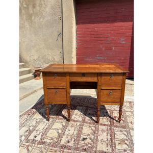 Antique Mazarin Desk In Cherry Wood, Louis XVI Style, 18th Century