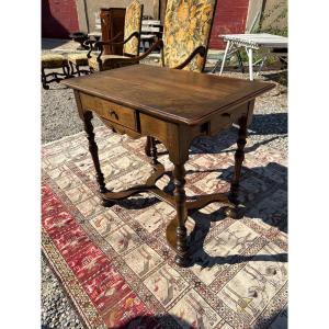 Table, de milieu, Louis XIII, en noyer,circa 1900