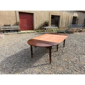 Table de salle à manger, directoire en acajou d’époque XVIIIe siècle