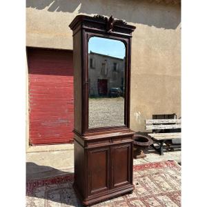 Armoire de toilette à miroir, en acajou napoléon III d’époque XIXe siècle