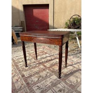 Game Table, Restored 19th-century Mahogany.