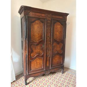 Louis XV-style Cabinet, Made Of Walnut And Burl Walnut, 18th Century