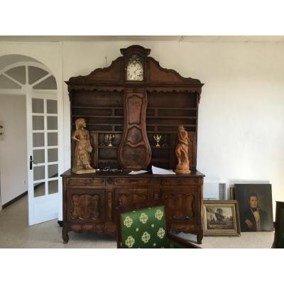 Buffet, Bressan Dresser In Walnut And Elm Loupe XVIIIth Time