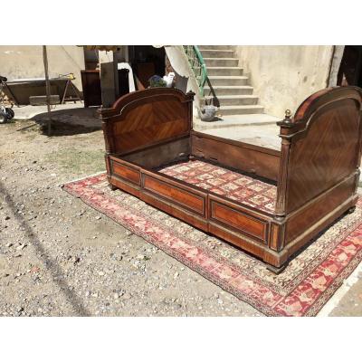 Louis XVI Style Bench Bed In Marquetry Nineteenth Time