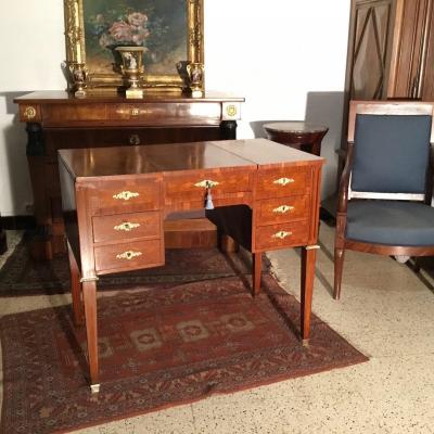 Beautiful Dressing Table In Louis XVI Style Marquetry From Napoleon III Period 19th Time