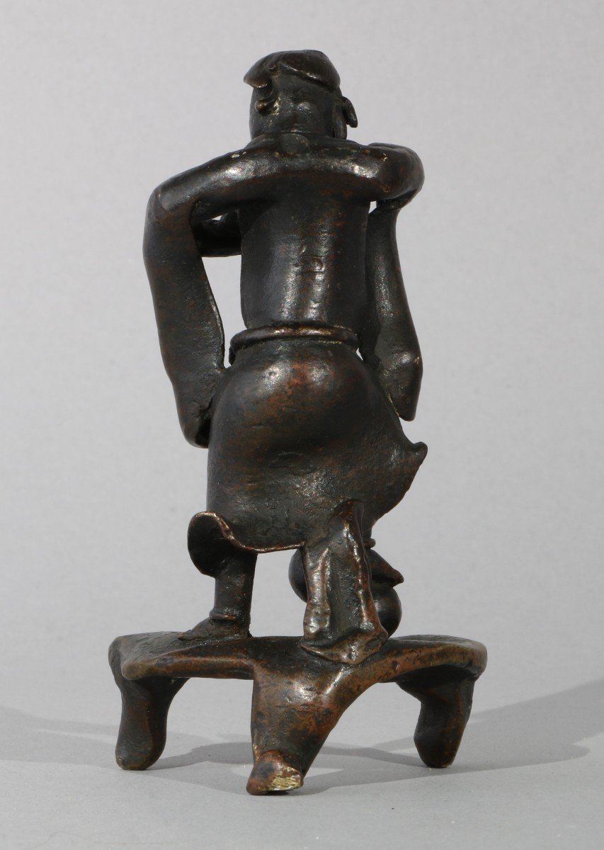 A Chinese Bronze Figure Of Liu Hai Late Ming-photo-3