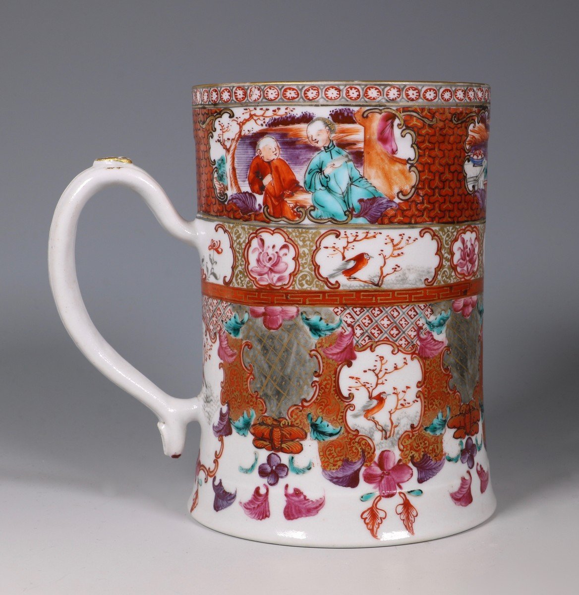 Fine Famille Rose Mandarin Palette Chope C1775-photo-2