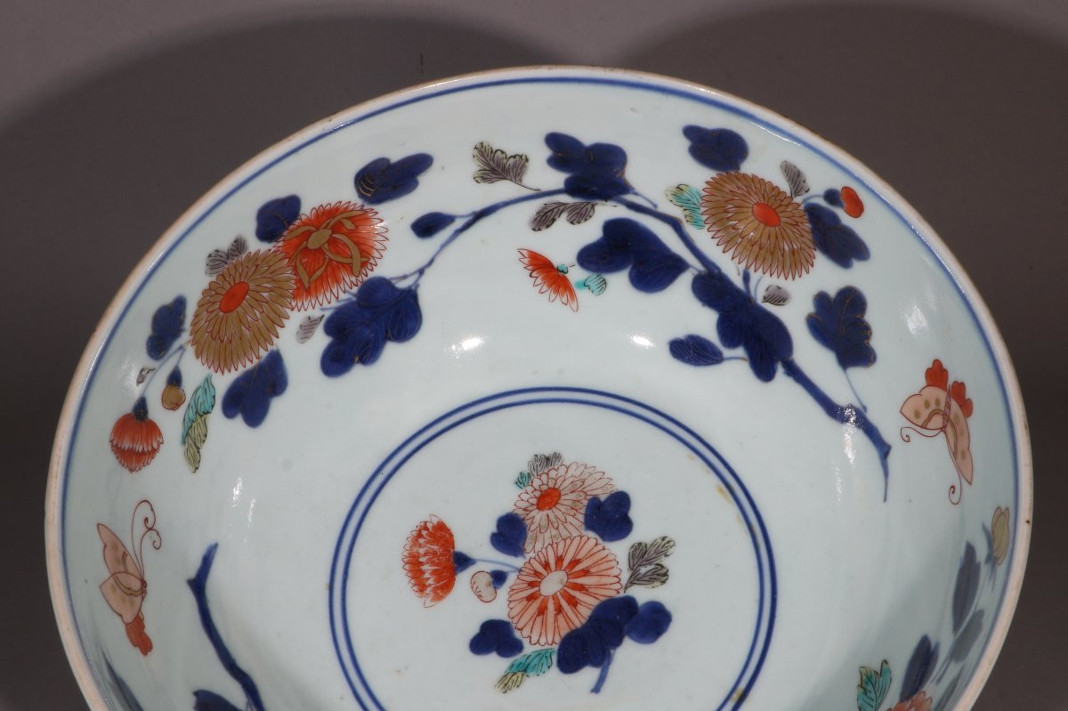 Grand Bol Polychrome Arita, Japon, Fin Du XVIIe Siècle-photo-2