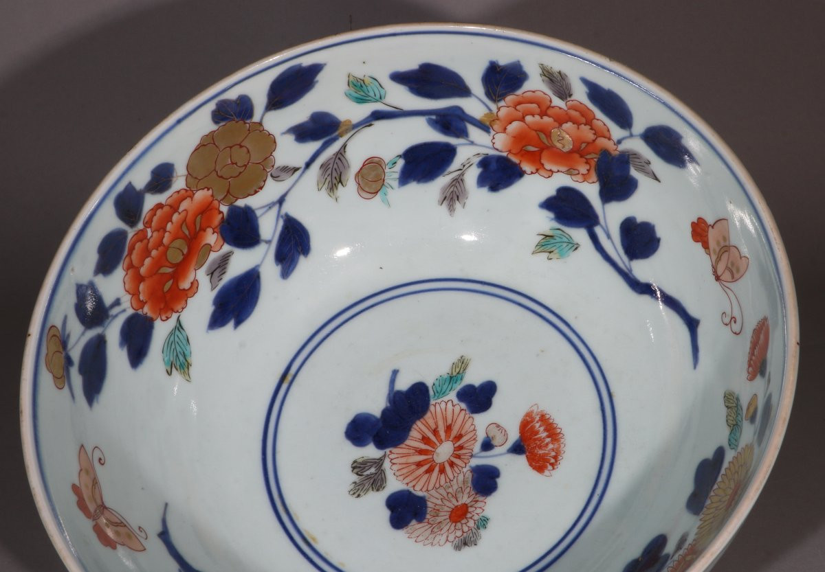 Grand Bol Polychrome Arita, Japon, Fin Du XVIIe Siècle-photo-3