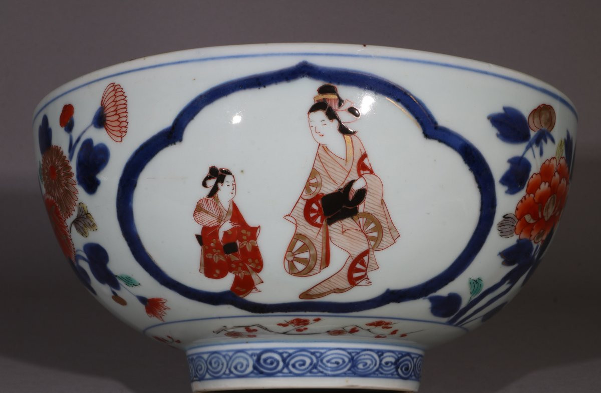 Grand Bol Polychrome Arita, Japon, Fin Du XVIIe Siècle-photo-6