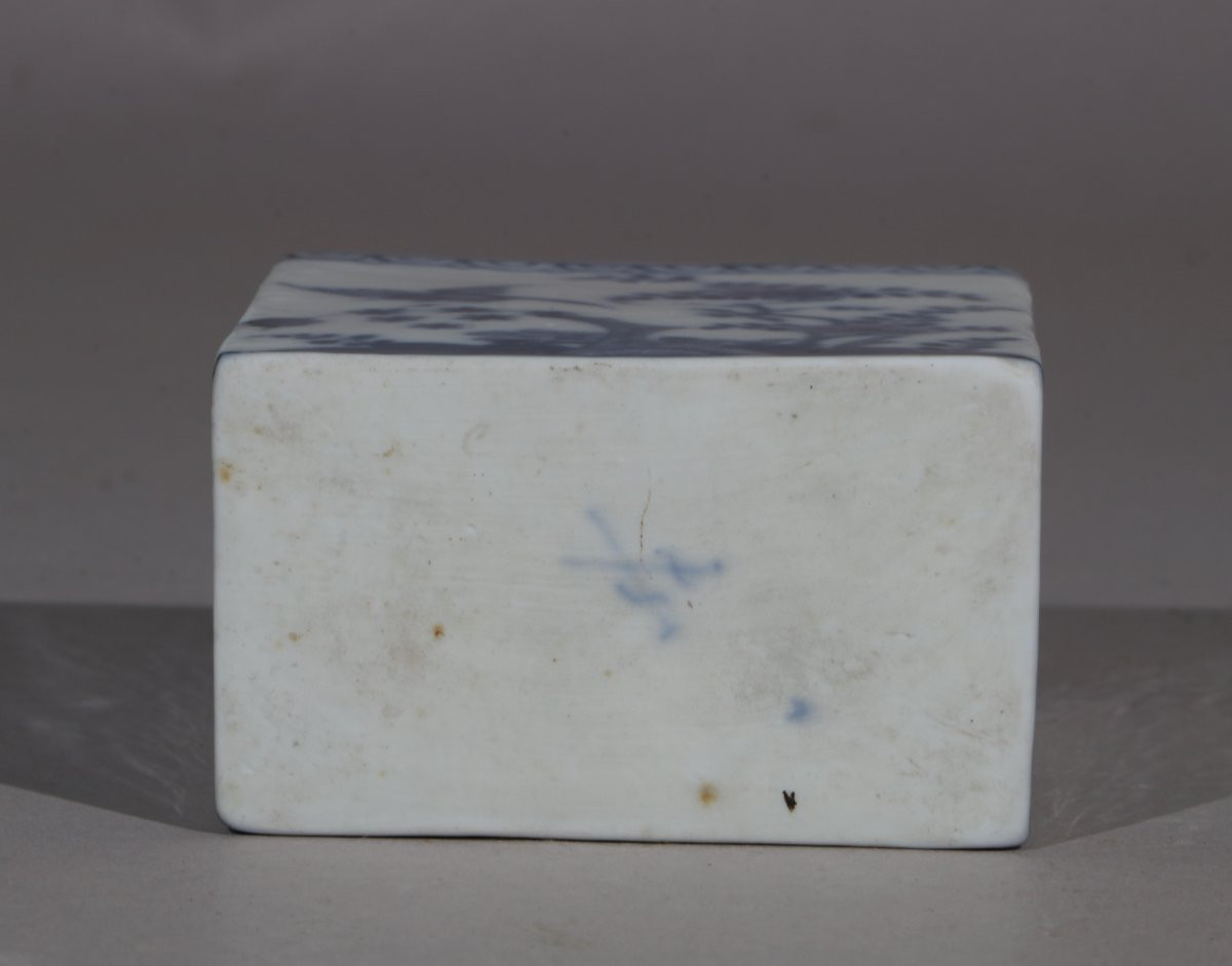Une boîte à thé Meissen Bleu et Blanc du XVIIIe siècle-photo-3