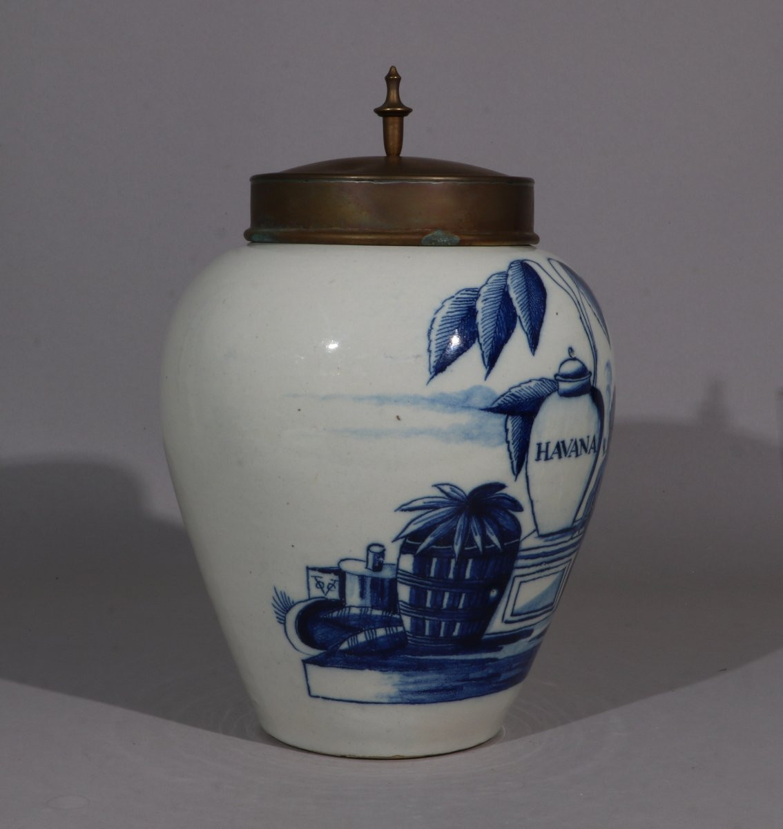 Dutch Tobacco Jar In Delft, 18th Century-photo-4