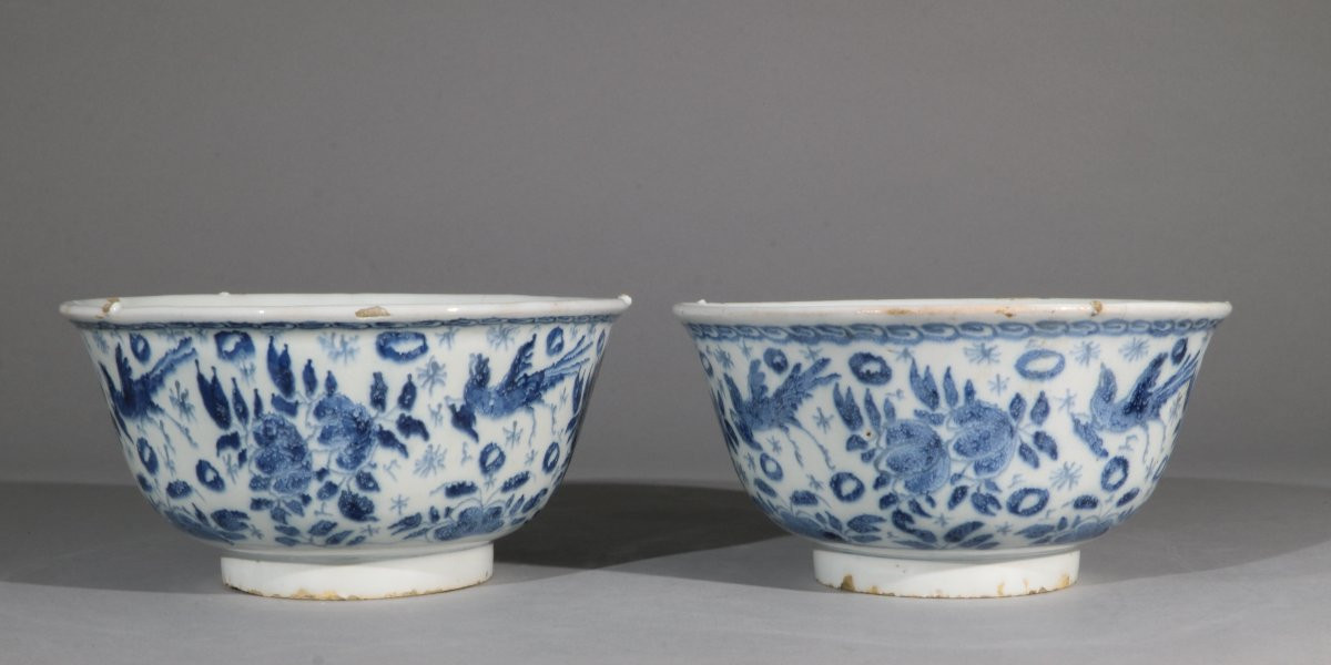 Pair Of Delft Bowls, Early 18th Century-photo-4