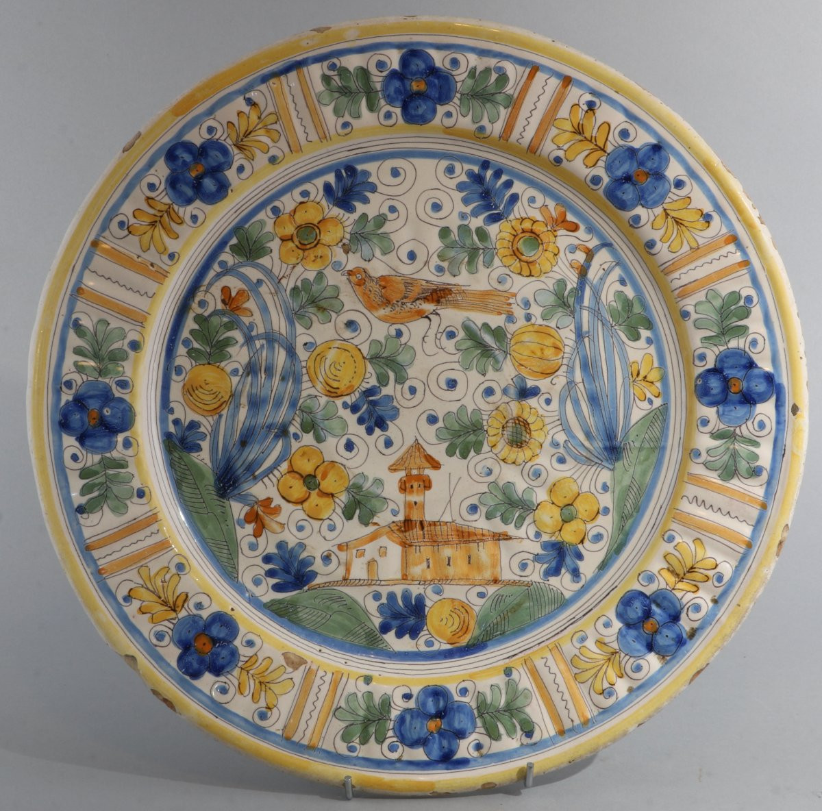 Un Grand Plat En Majolique Italie Du Nord Fin 17ème-photo-2