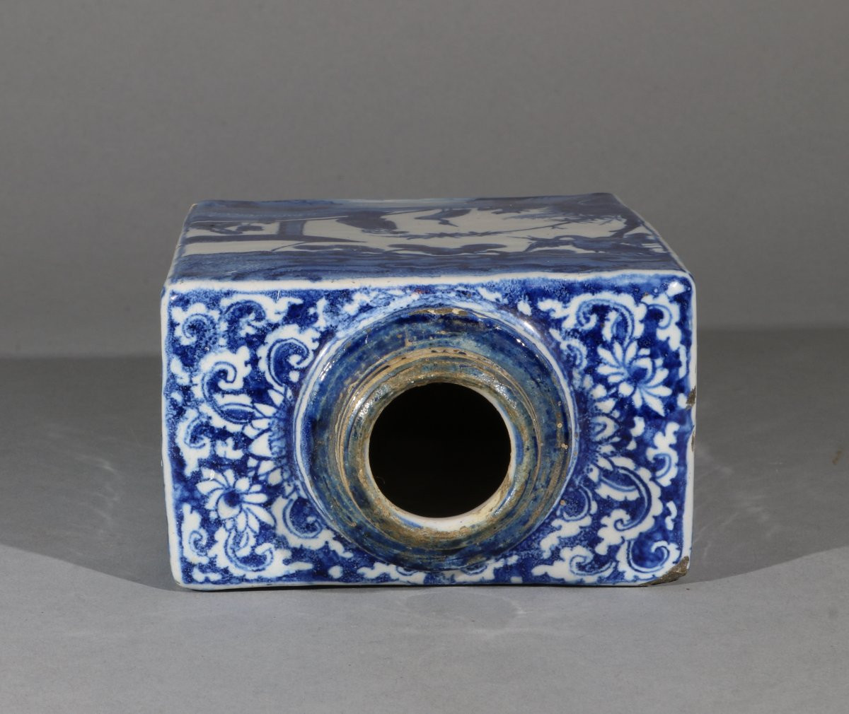 Boîte à thé Hollandaise en bleu de Delft et blanc, vers 1700-photo-2