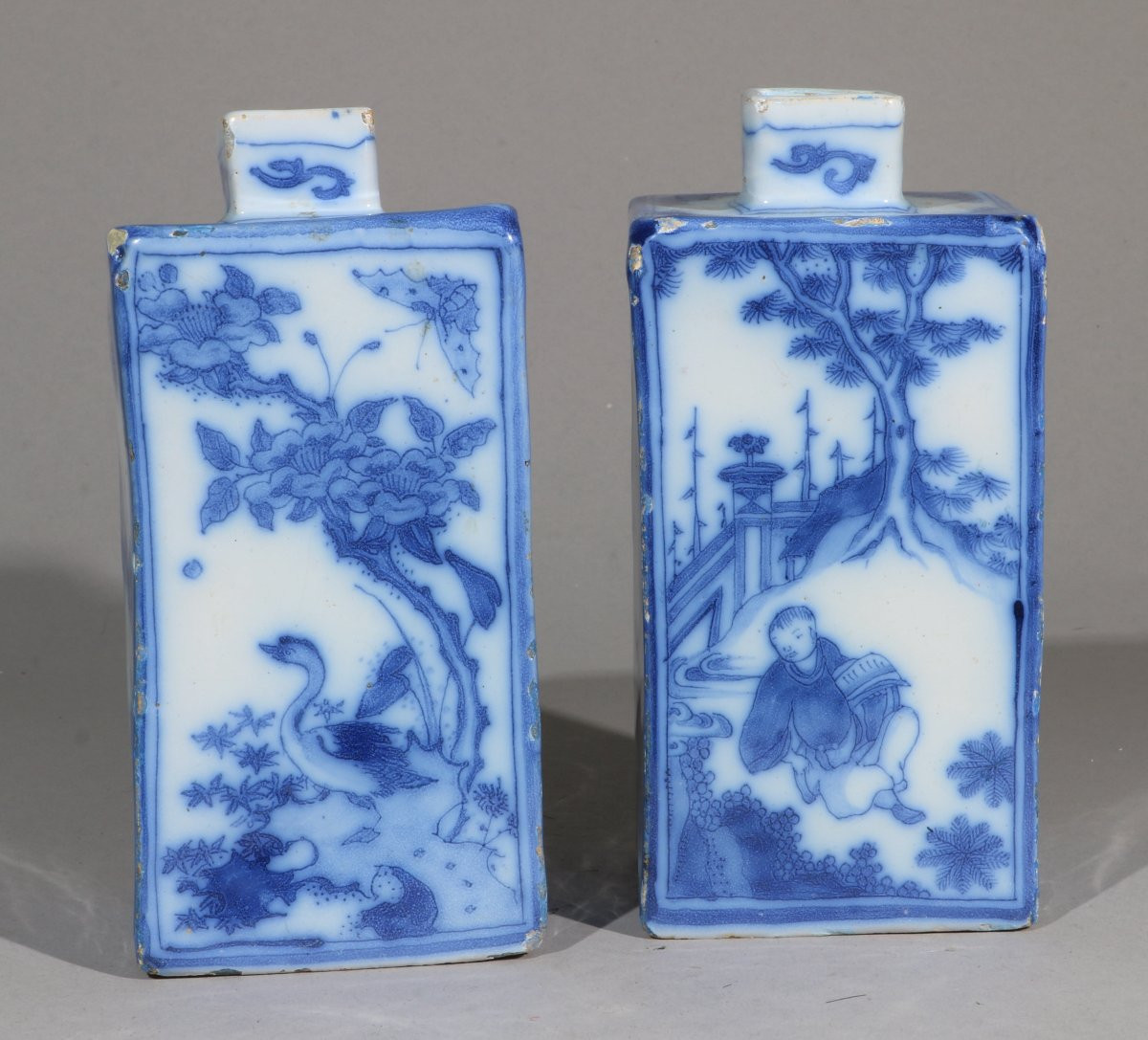 Pair Of Dutch Delftware Tea Caddies, Circa 1680-photo-2