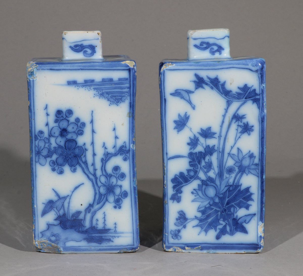 Pair Of Dutch Delftware Tea Caddies, Circa 1680-photo-3