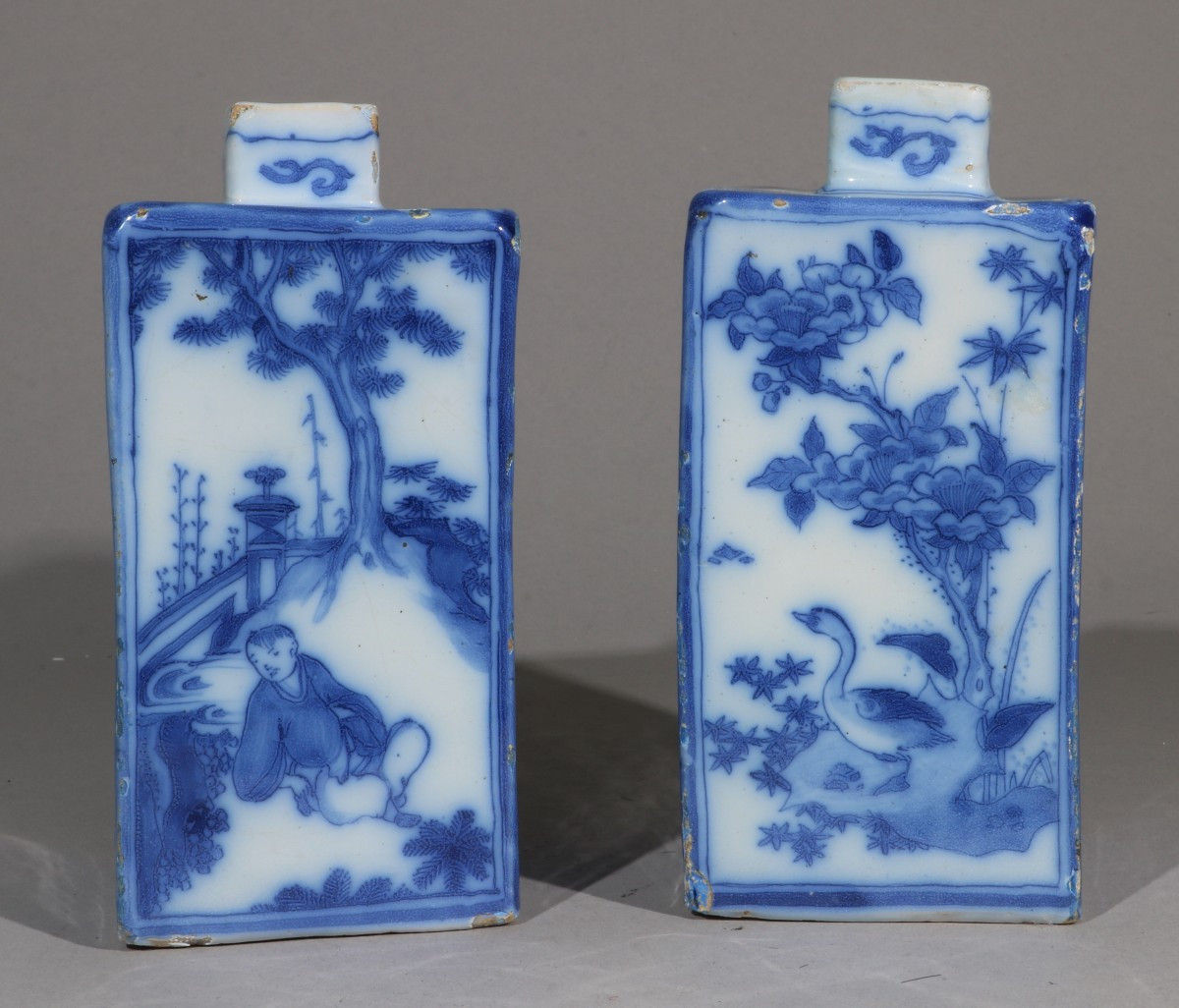Pair Of Dutch Delftware Tea Caddies, Circa 1680